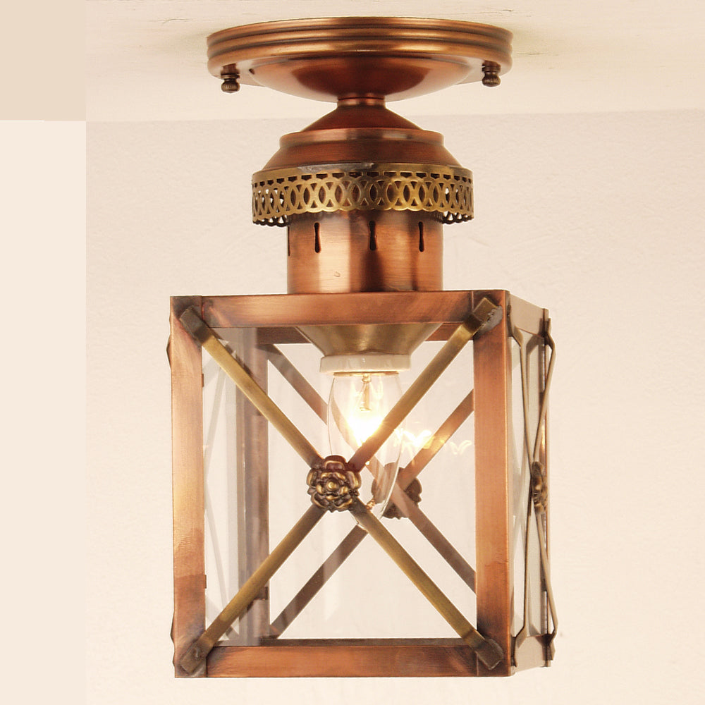 402CL New Orleans Series - Ceiling Flush Mount Copper Lantern