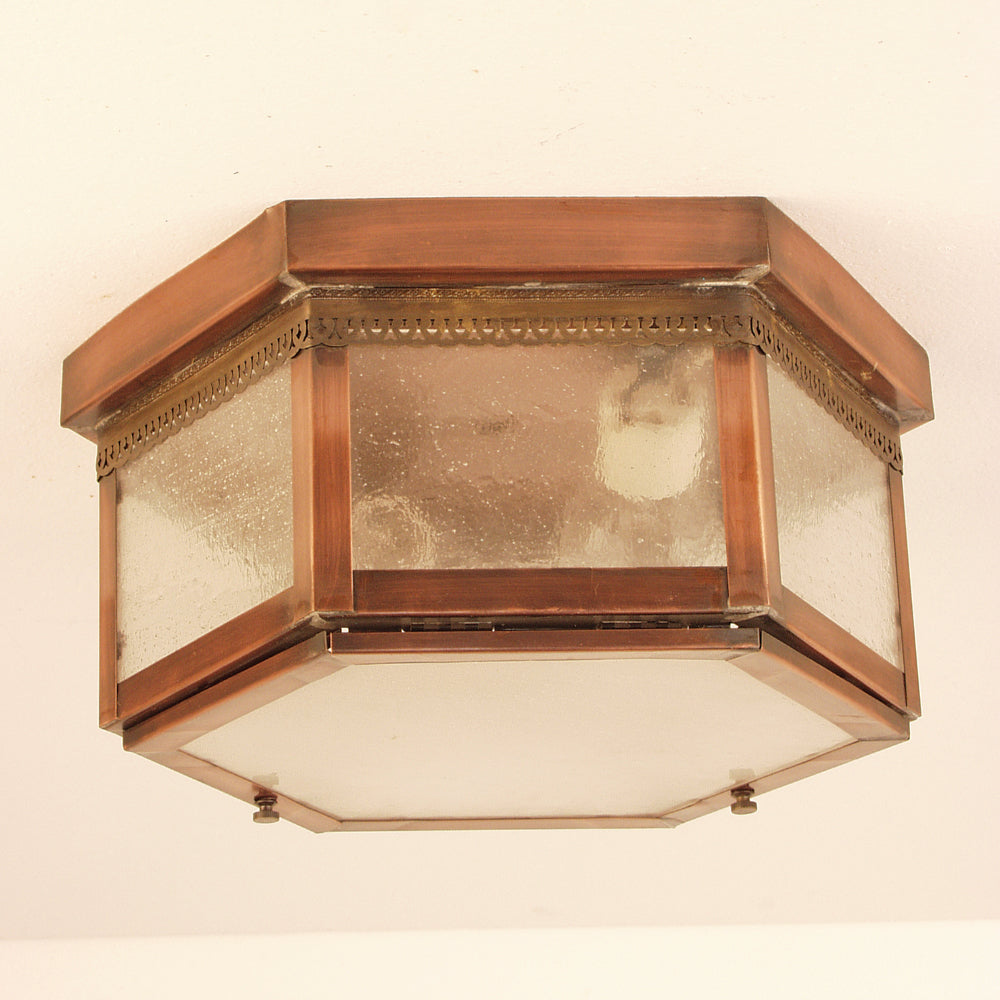 651C Ceiling Flush Box Fixture Series - Ceiling Flush Mount Copper Lantern