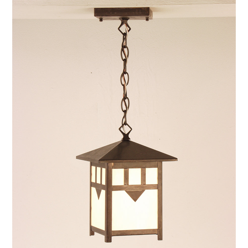 M2H-A - Angle Spoke Mission Arts & Crafts Fixtures Series - Hanging Copper Lantern