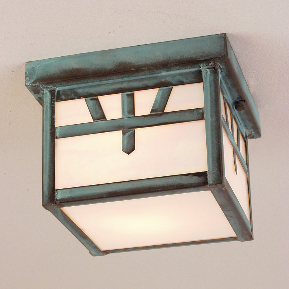 M5S - Mission Arts & Crafts Fixtures Series - Ceiling Flush Mount Copper Lantern