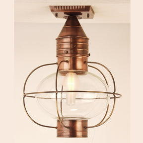 620C New Bedford Onion Series - Ceiling Bracket Mount Copper Lantern