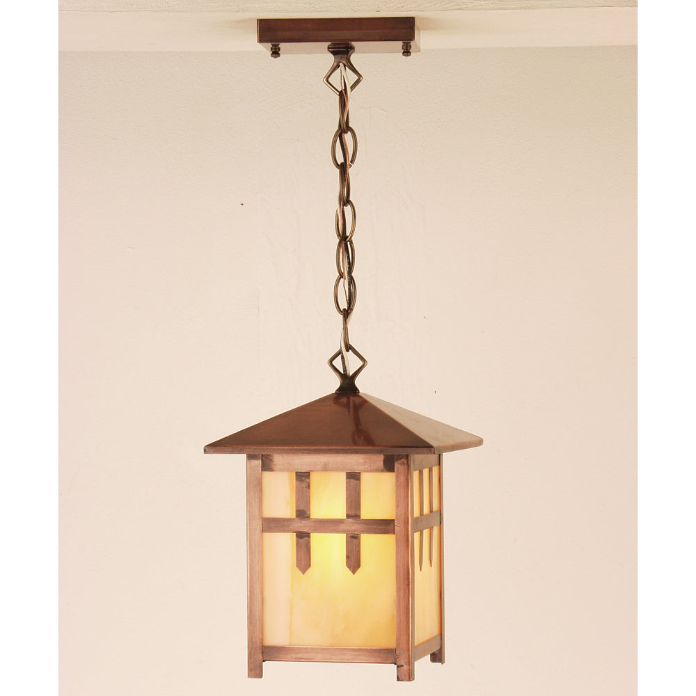 M2H-P - Angle Spoke Mission Arts & Crafts Fixtures Series - Hanging Copper Lantern